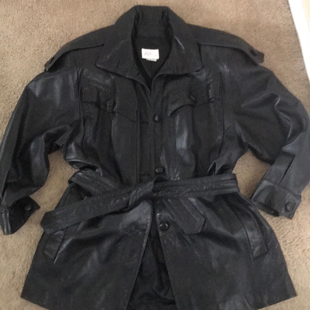 Black leather jacket